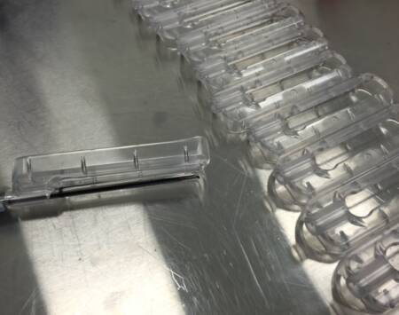 A series of molded shields for Intarcia Pharmaceuticals testing.