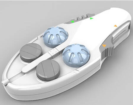 prototype of a tensioning device used for tightening the mitral annulus of the heart