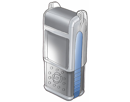 Fiber optic testing device sketch.