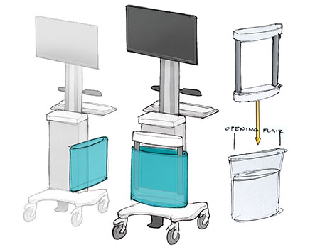 Navigation Sciences medical cart for tissue resection sketch