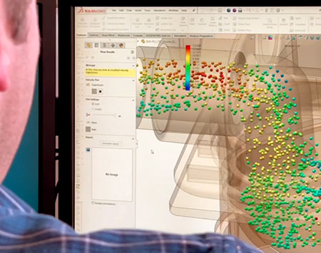 Engineer viewing a flow process